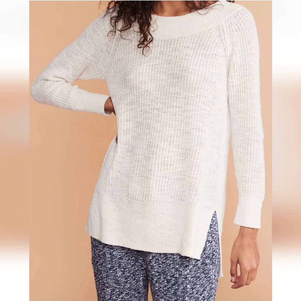 Lou & Grey‎ White/Cream Rib Knit Long Sleeve Sweater Size XS